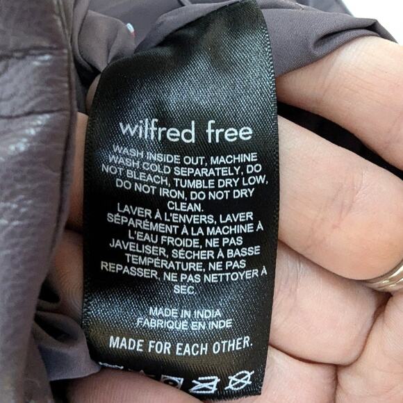 Aritzia Wilfred Free Reverie Purple Faux Leather Vista Puffer Jacket Size S - Picture 10 of 10